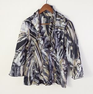 Conrad C Wired Ruffle Collar One Button Jacket Size 12